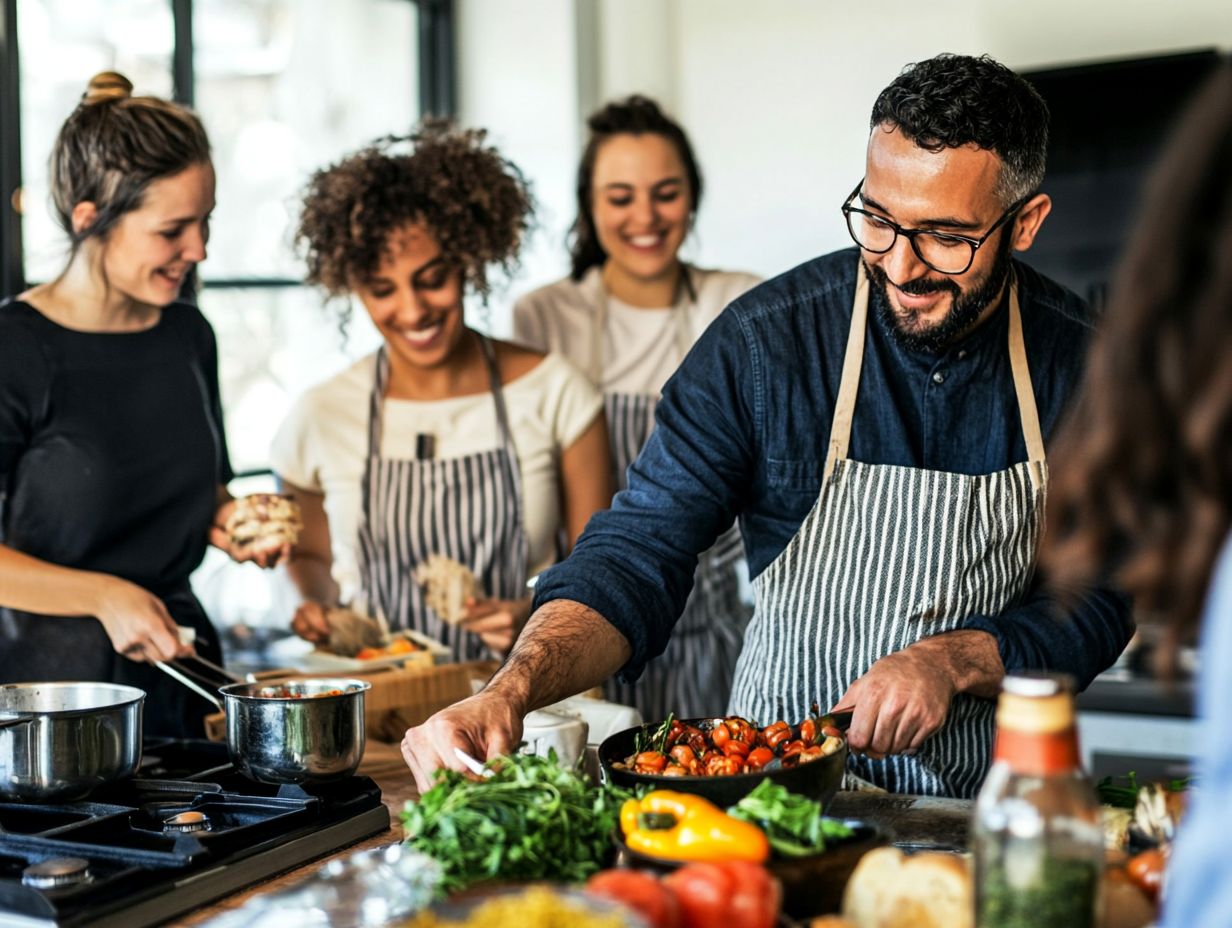 A vibrant image illustrating how cooking classes enhance language skills.