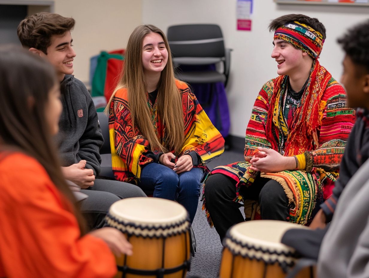 Students engaging with cultural resources for language learning